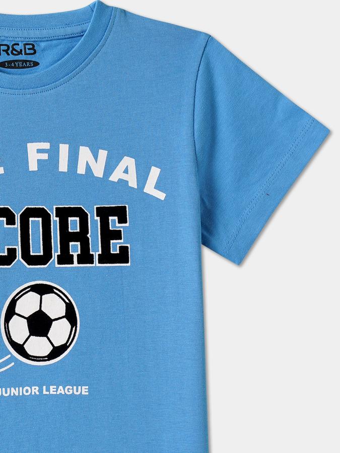 Boys Cotton Regular Fit Crew Neck Graphic T-shirt