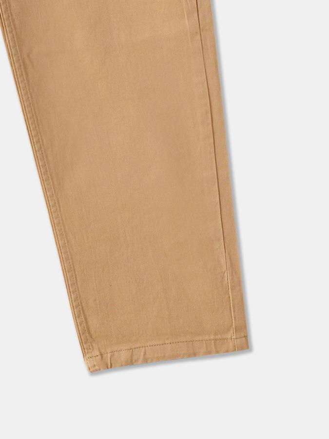 R&B Boys Beige Solid Regular Fit Trousers