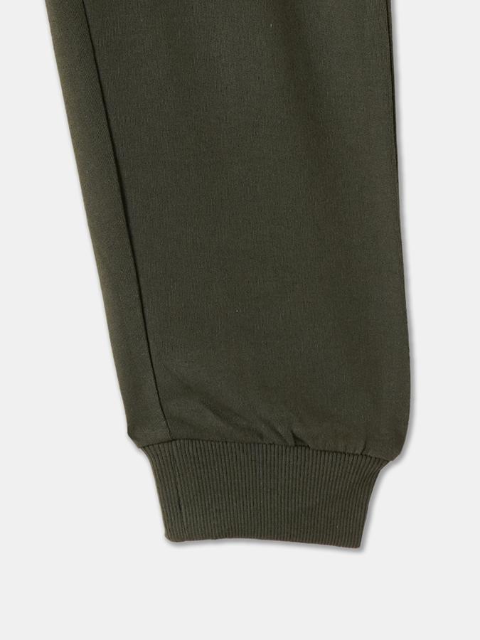 Boys Cotton Regular Fit Drawstring Waist Cuffed Hem Joggers