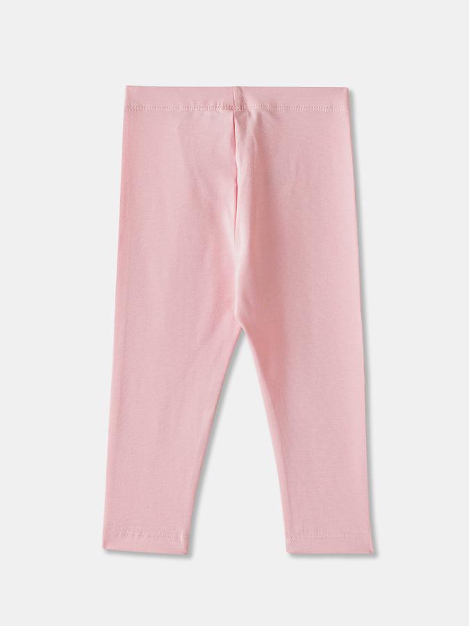 Girls Cotton Blend Fitted Elastic Waist Solid Leggings