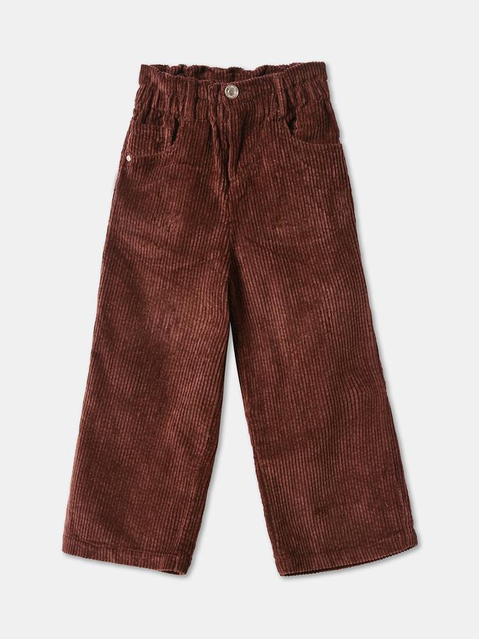 Boys Corduroy Regular Fit Solid Drawstring Waist Trouser