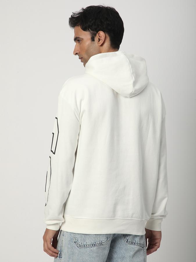 Men Cotton Blend Regular Fit Hooded Graphic Sweatshirt