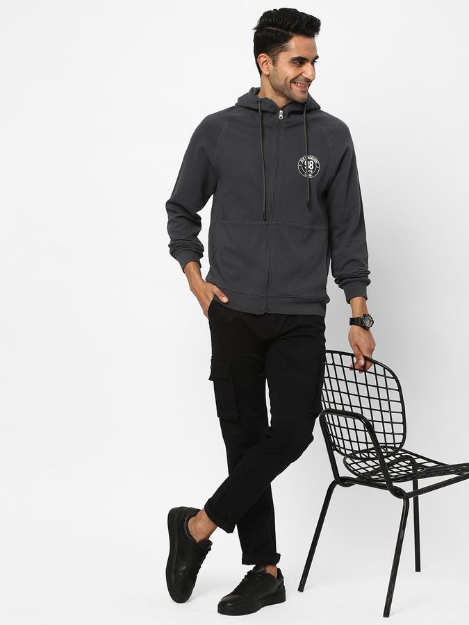 Men Cotton Regular Fit Hooded Jacket