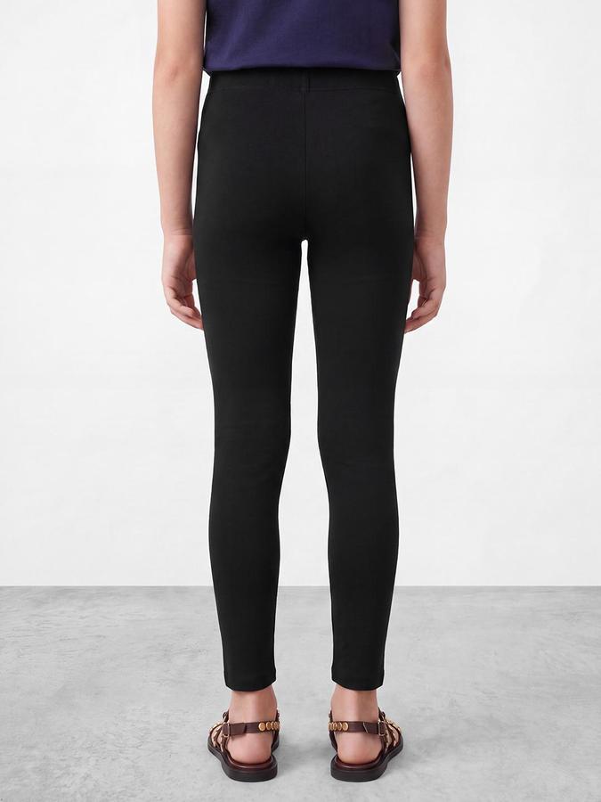 R&B Girls Solid Black Ankle Length Leggings