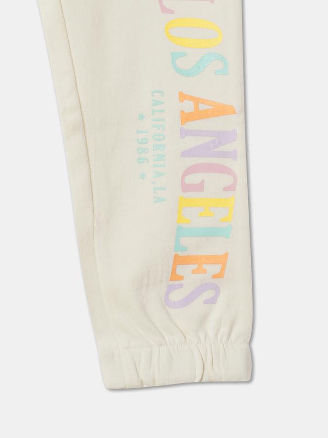 Girls Cotton Regular Fit Drawstring Waist Cuffed Hem Joggers