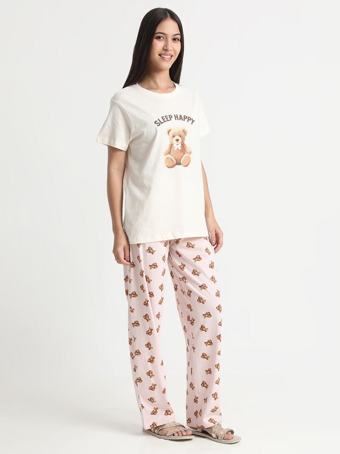 Women Cotton Relaxed Fit Drawstring Printed Pajama Pants