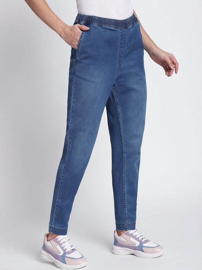 R&B Women Mid Blue Regular Fit Mid-Rise Jeans