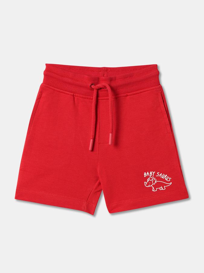 Boys Cotton Relaxed Fit Elastic Waist Clean Hem Shorts