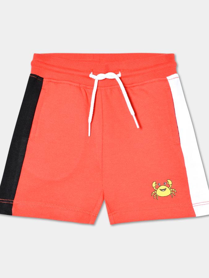 Boys Cotton Relaxed Fit Drawstring Waist Clean Hem Shorts