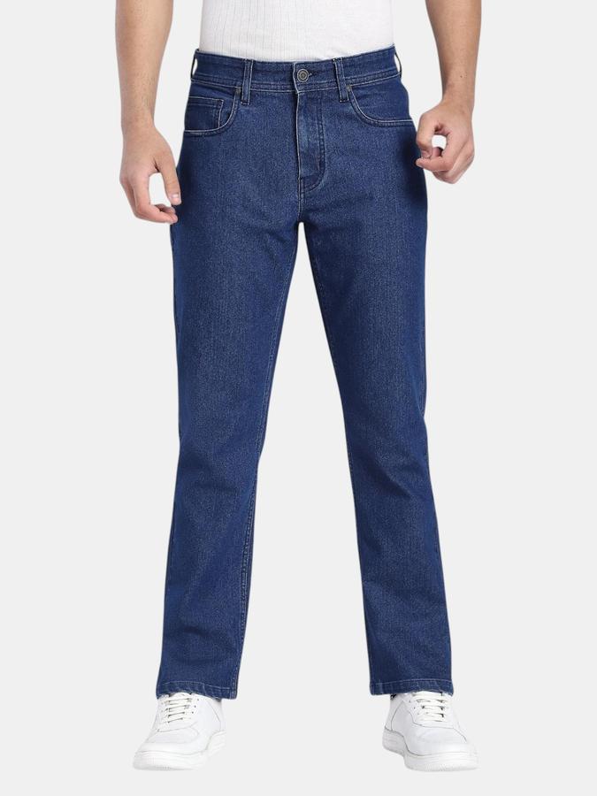 R&B Navy Blue Straight Fit Men Mid Rise Jeans