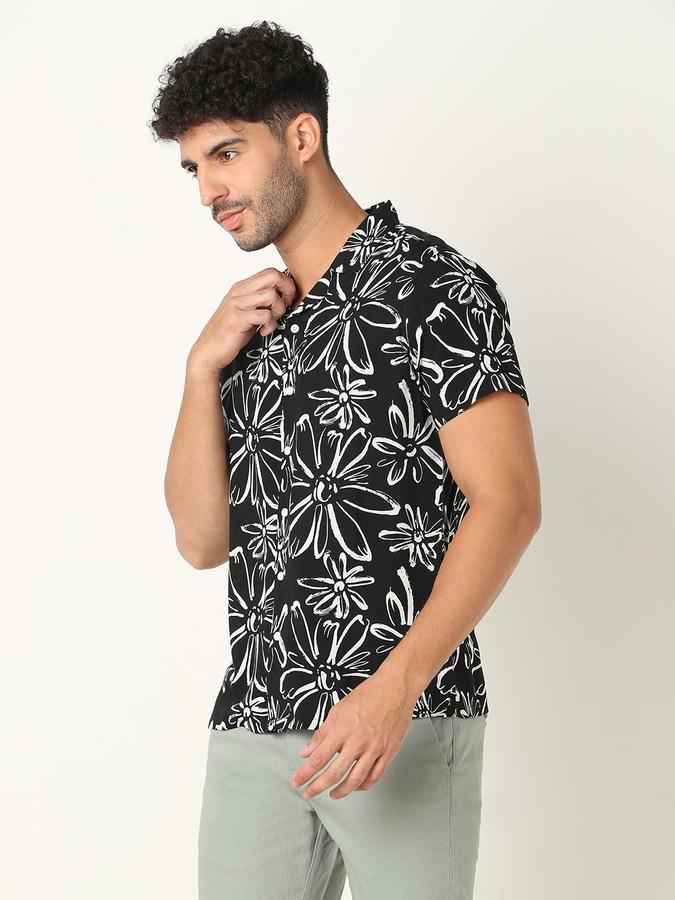 Cuban Collar Shirt with Short Sleeves image number 1
