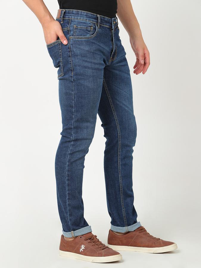 Men Cotton Slim Fit Mid Rise Faded Jeans