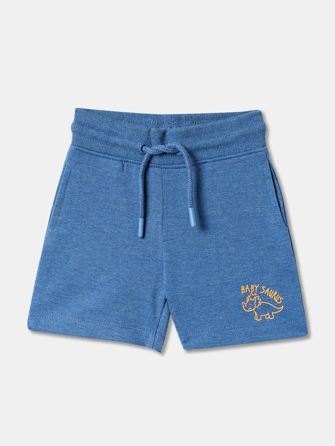 Boys Cotton Relaxed Fit Drawstring Waist Clean Hem Shorts