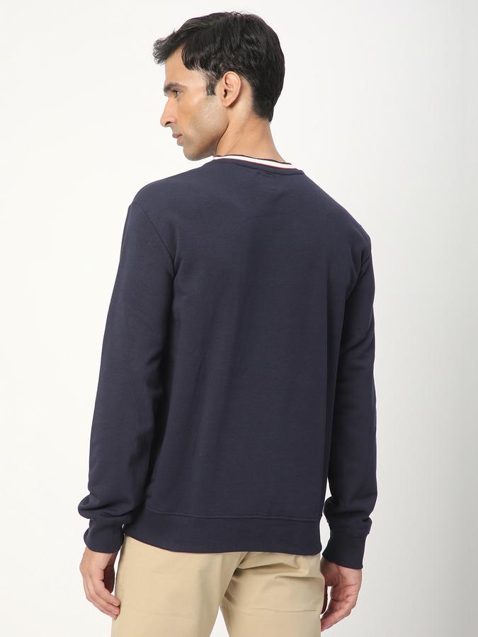 Men Cotton Blend Regular Fit Crew Neck Graphic Sweatshirt