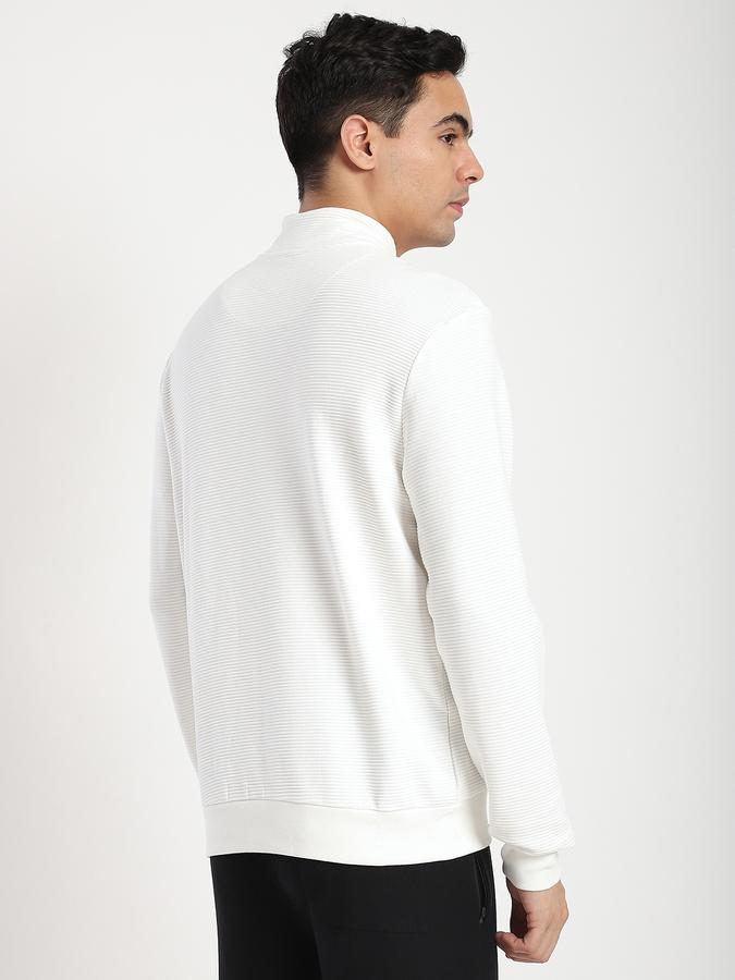 Men Cotton Blend Regular Fit Quarter Zip Solid Sweatshirt
