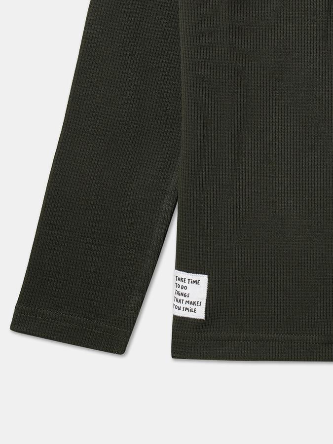 Boys Regular Fit Full Sleeve Henley Neck T-Shirt