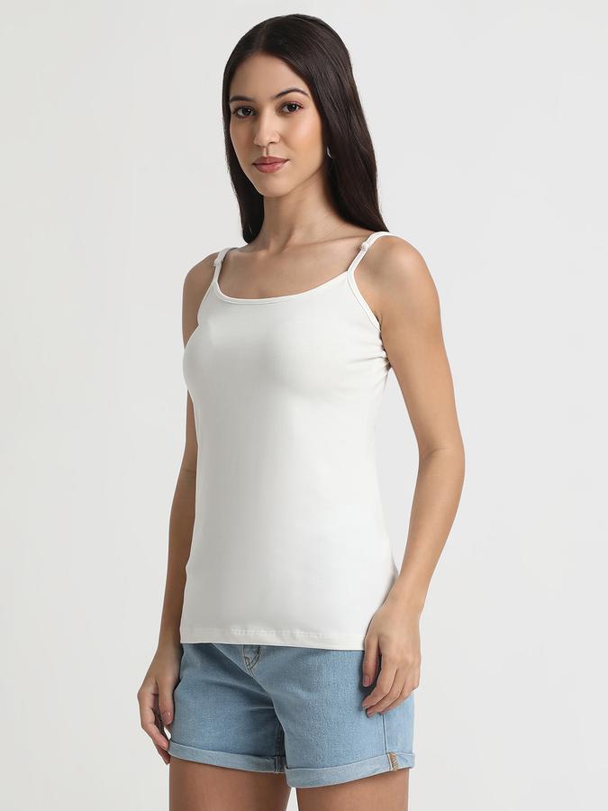 Women Cotton Blend Slim Fit Scoop Neck Solid Camisole