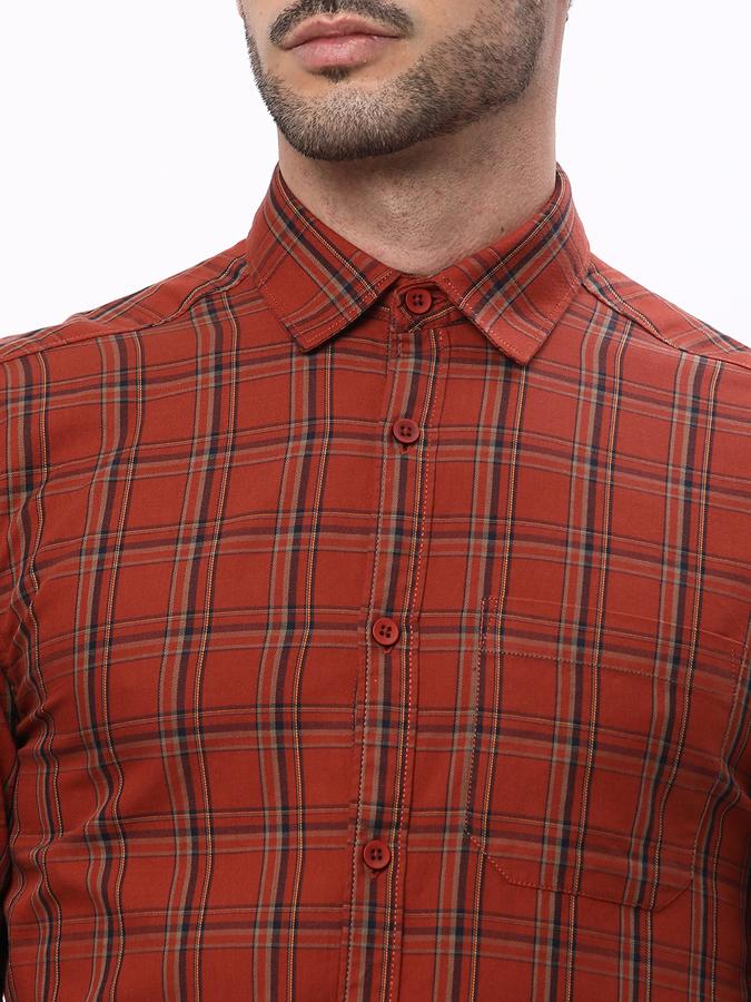 R&B Men Brown Casual Shirts image number 3