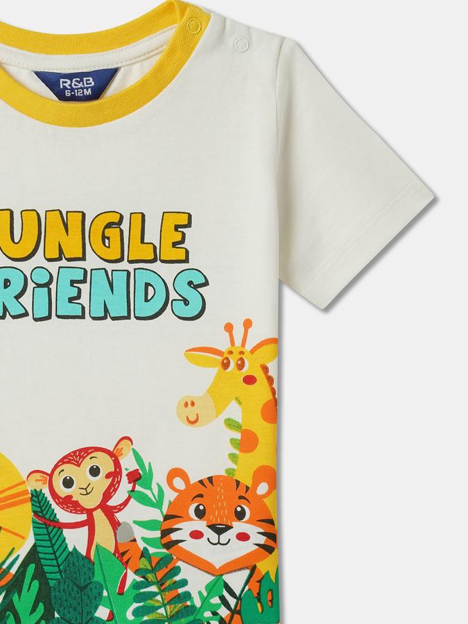 Boys Solid Pure Cotton Regular T-shirt image number 2