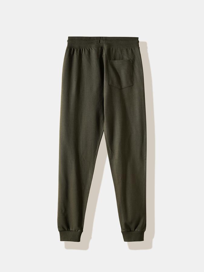 Boys Cotton Regular Fit Drawstring Waist Cuffed Hem Joggers