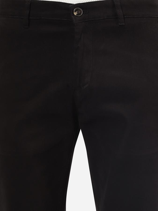 R&B Men Black Casual Trousers image number 3