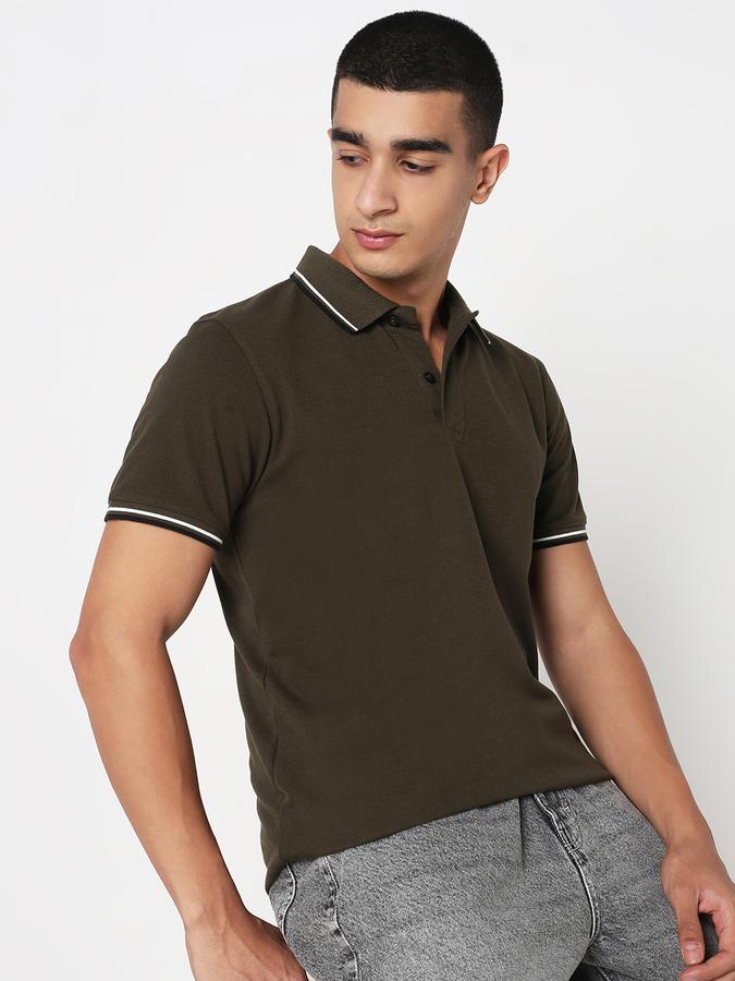 MENS Short Sleeves SOLID POLO WITH TIPPING COLLAR AND CUFF - DRY FIT