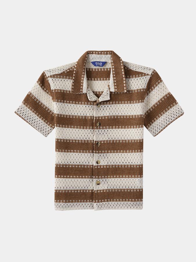 Boys Regular Fit Short Sleeve Camp Collar Shirt