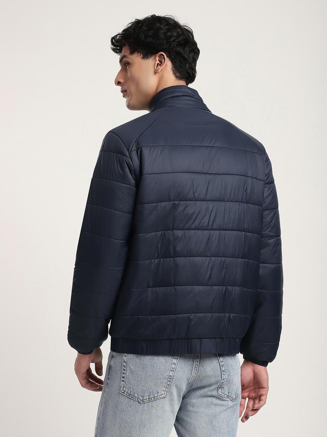 Men Polyester Regular Fit Quilted Puffer Jacket