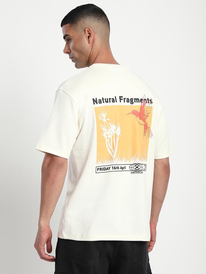 R&B Men's Ivory Printed T-Shirt