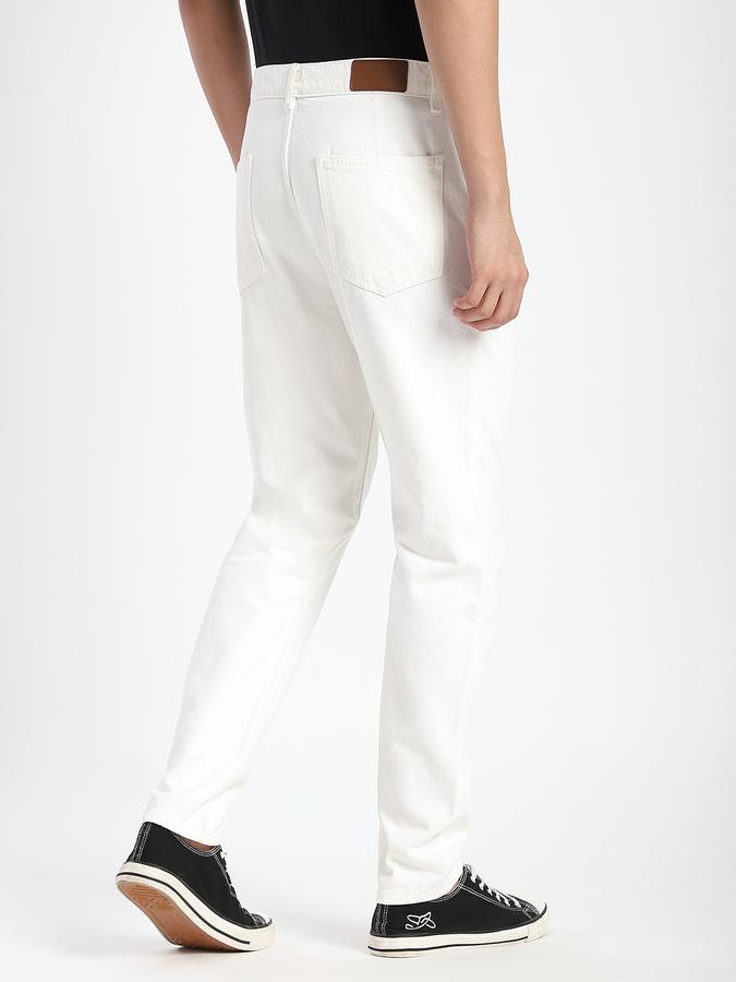 Men Cotton Relaxed Fit Flat Front Solid Trousers