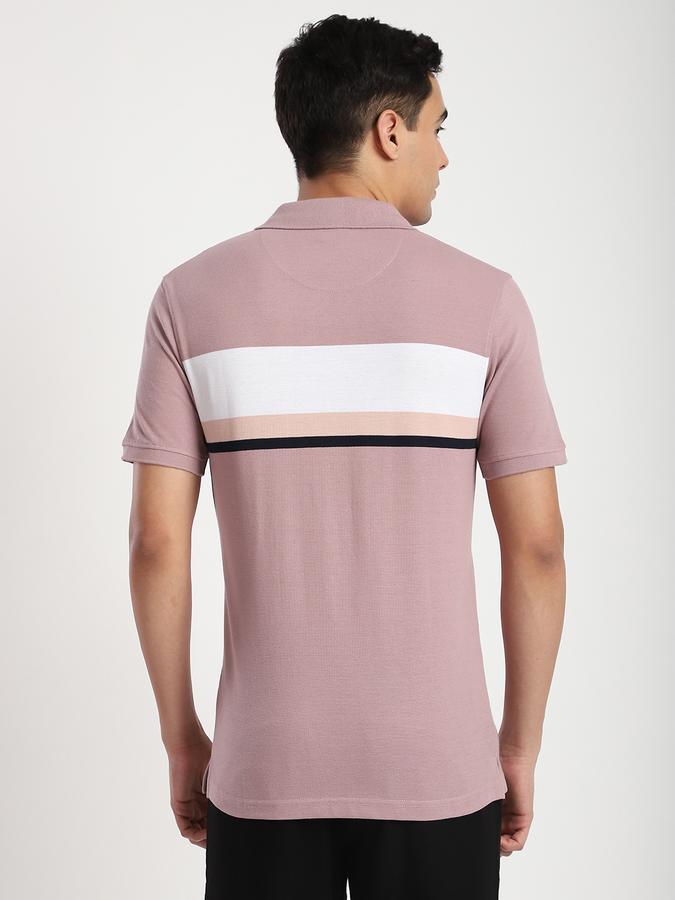 Men Cotton Blend Regular Fit Polo Striped T-shirt