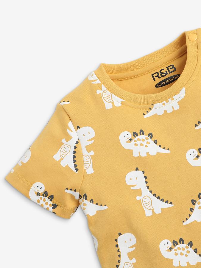 Boy Cartoon Print Shorts & T-Shirt Set image number 1