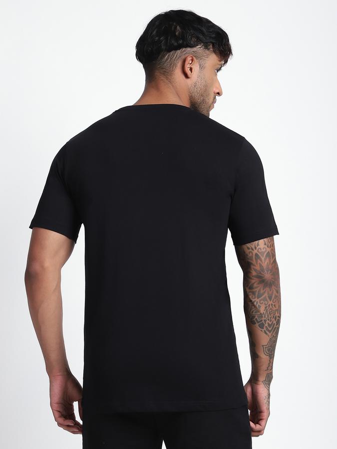 R&B Men's Black Printed T-Shirt