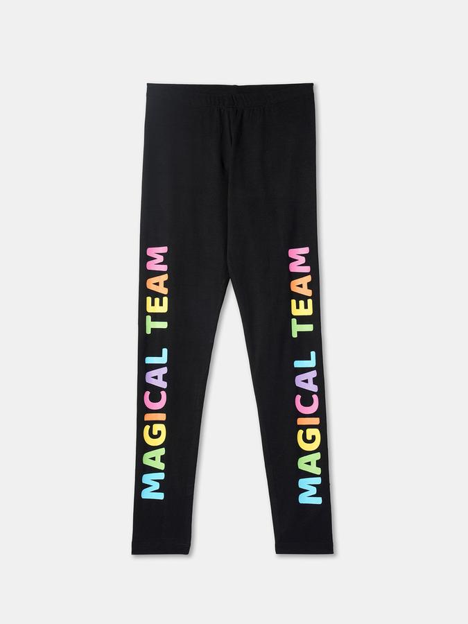 Girls Typographic Print Leggings image number 0