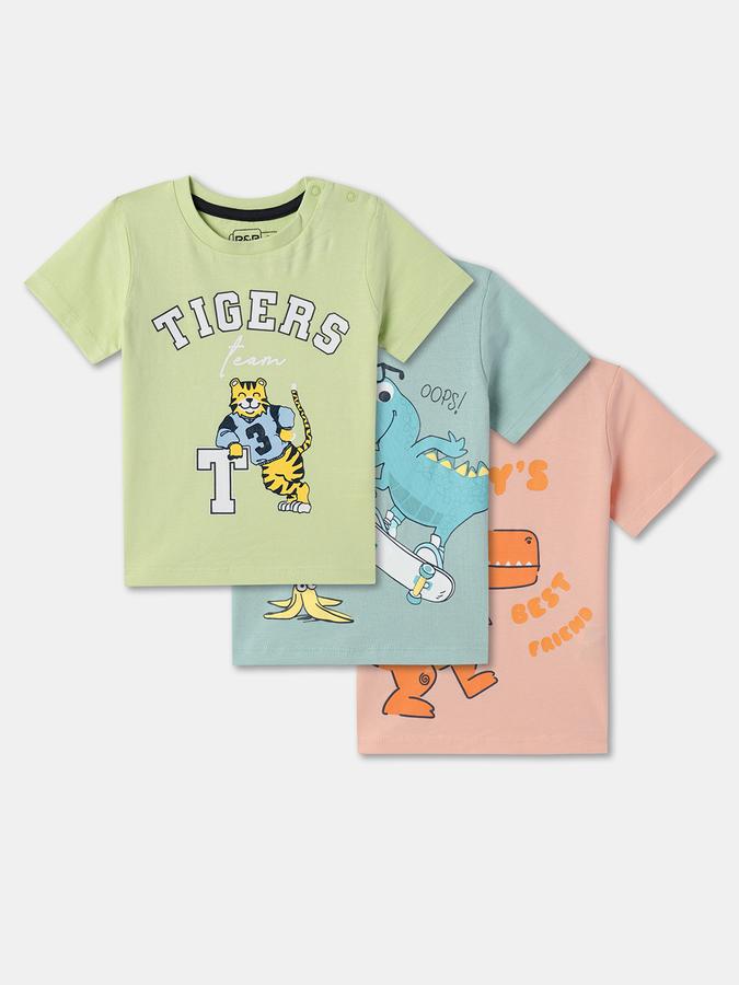 Pack of 3 Boy Graphic Print Round-Neck T-Shirts