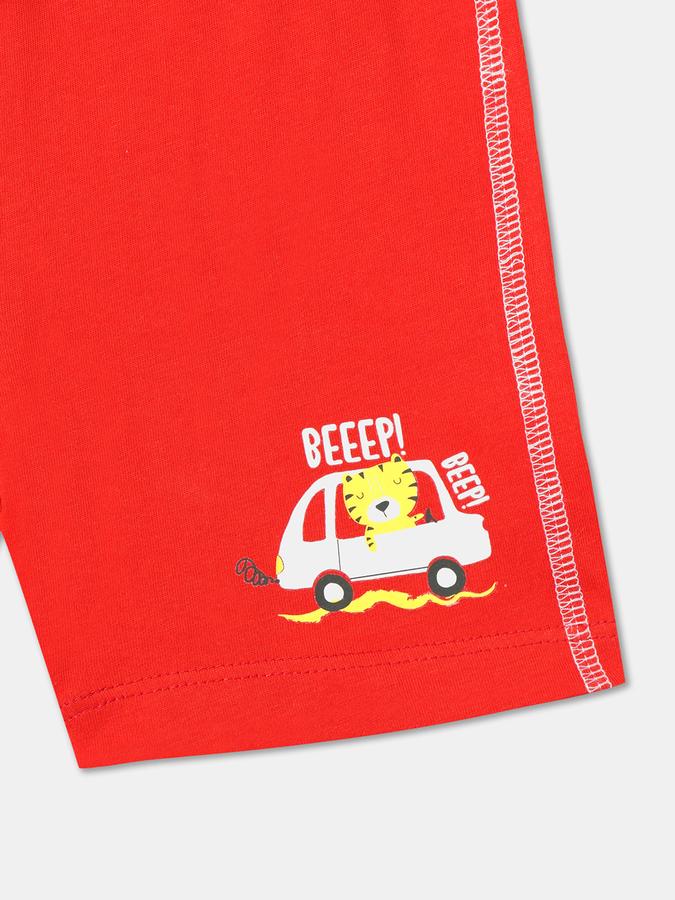 R&B Boys' Red Printed Shorts