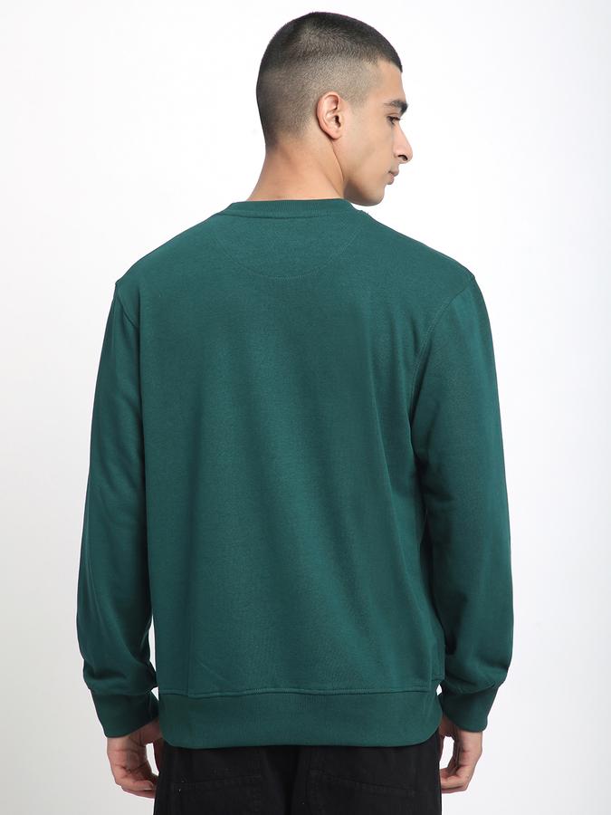 Men Cotton Blend Regular Fit Crew Neck Graphic Sweatshirt