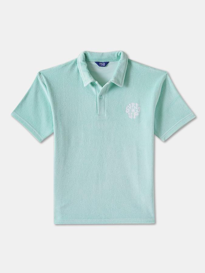 Boys Relaxed Fit Short Sleeve Polo Collar T-Shirt