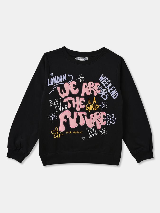 Full Sleeve Graphic Print Girls Sweatshirt 