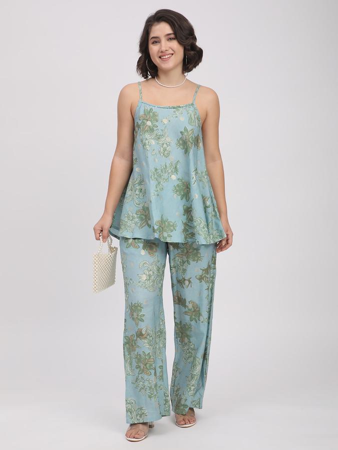 Women Polyester Printed Kurta And Palazzos Set