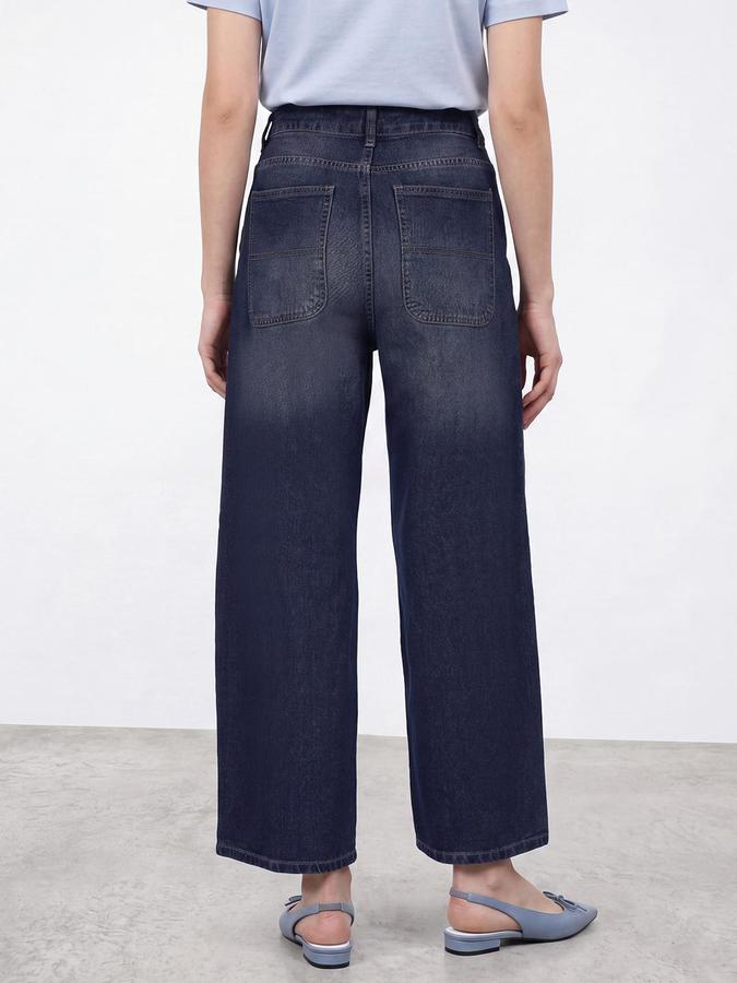 R&B Women Mid Blue Mid-Rise Skater Mom Fit Denim Jeans