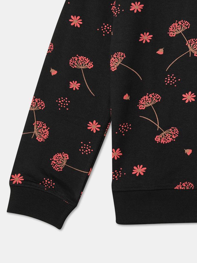 Girls Cotton Regular Fit Crew Neck Graphic Sweatshirt