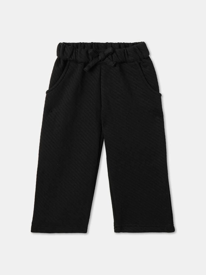 Boys Regular Fit Solid Drawstring Waist Trouser