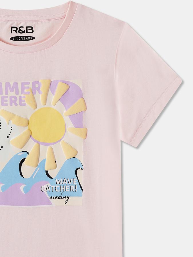 Printed T-Shirt with Crew Neck and Short Sleeves image number 2