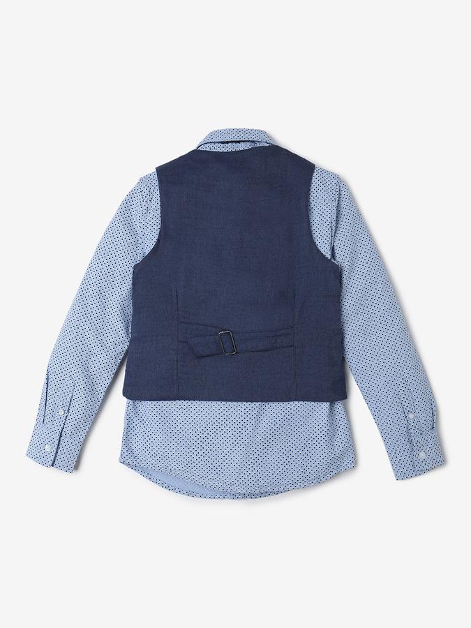 Boys Regular Fit Full Sleeve Spread Collar Shirt