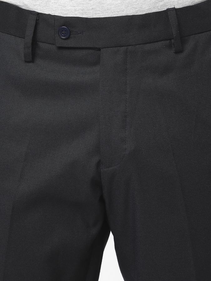 R&B Men Black Formal Trousers image number 3