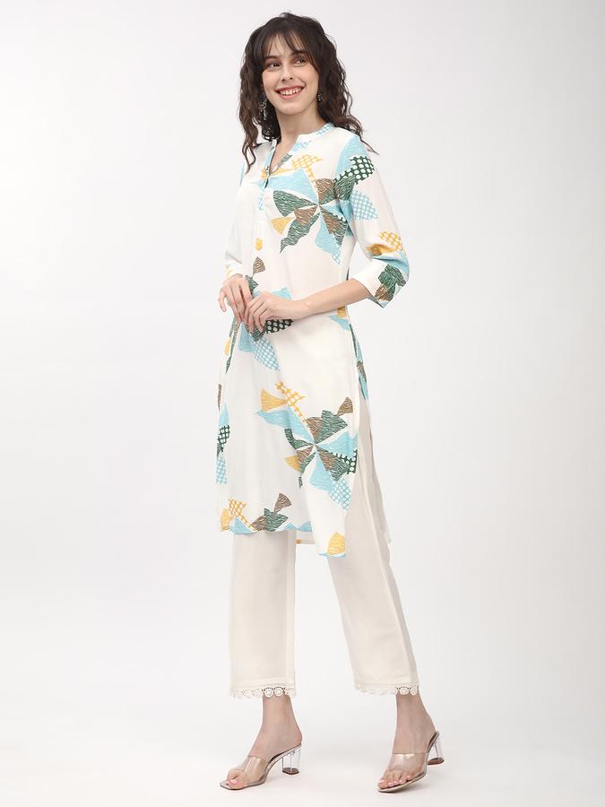 R&B Women's White Printed Kurta
