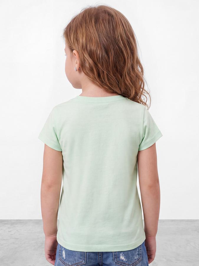 R&B Girls Green Kawaii Graphic Print  Short Sleeves Pure Cotton T-shirt