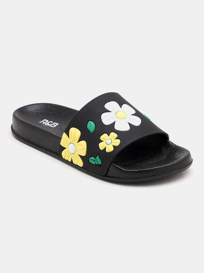 Women Embossed Open-Toe Slides image number 2