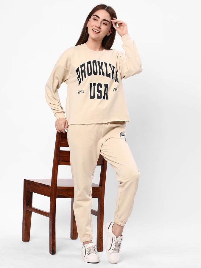Women Typographic Print Straight Track Pants image number 1